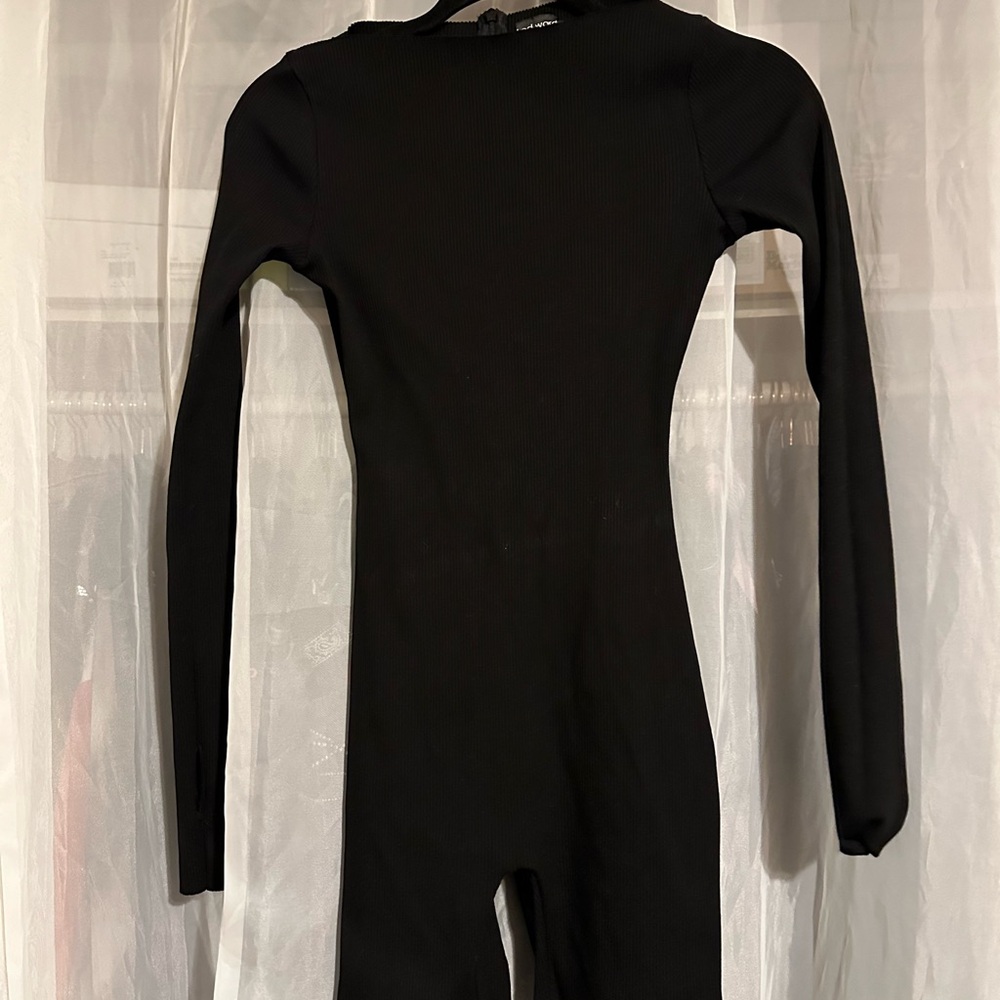 Naked Wardrobe Ribbed Double-lined Short Jumpsuit